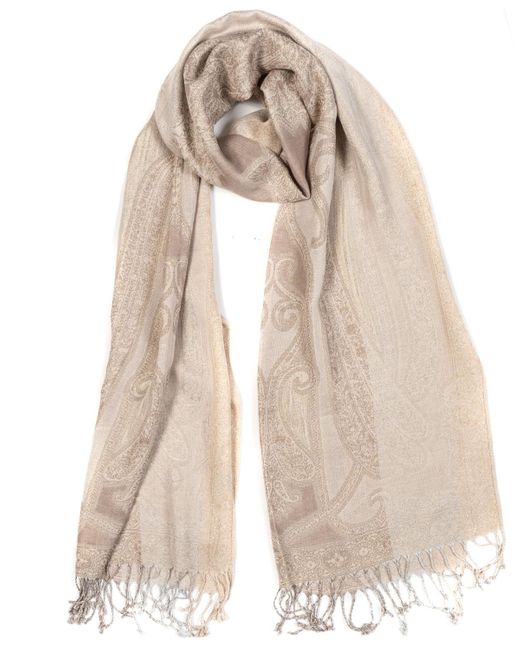 Vince Camuto Natural All-over Paisley Lurex Scarf