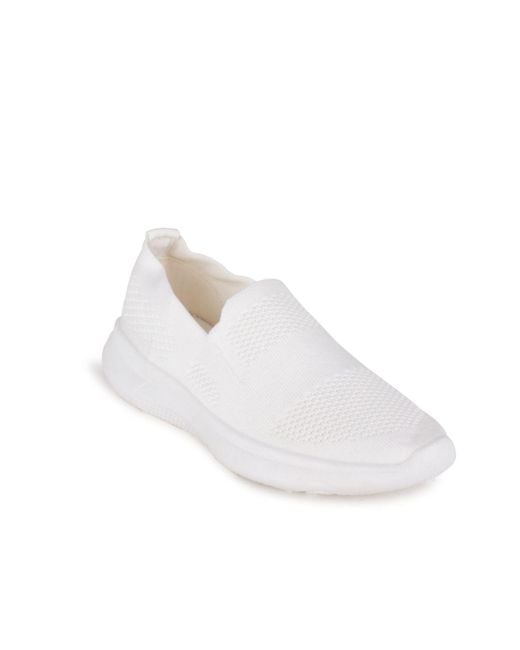 Danskin Admire Slip On Knit Sneakers in White Lyst