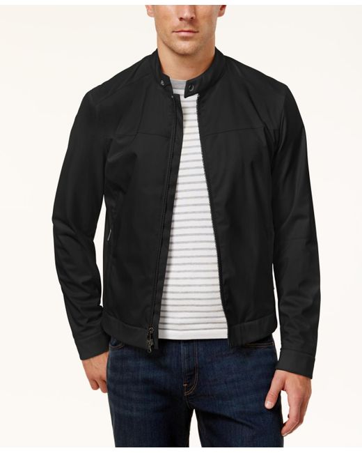Michael Kors Black Zip - Front Racer Jacket for men