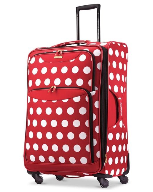 American Tourister Red Disney Minnie Mouse Polka Dot 28" Spinner Suitcase By