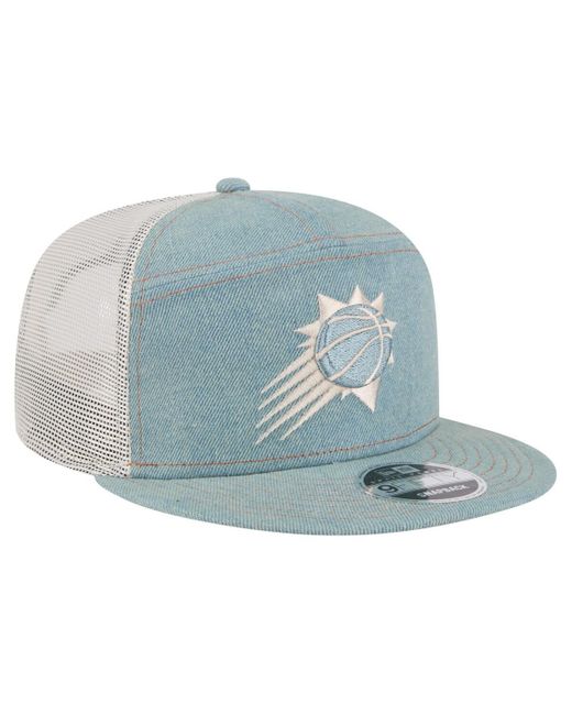 KTZ Blue Phoenix Suns Adventure Split Panel 9fifty Snapback Trucker Hat for men