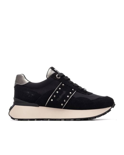 Xti Black Suede Platform Sneakers Refresh Collection