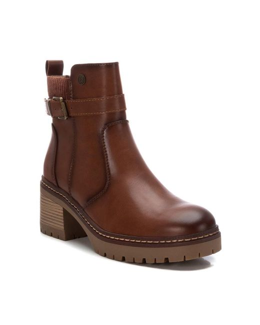 Xti Brown Casual Booties By
