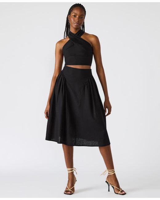Steve Madden Black Winnie Halter Crop Top