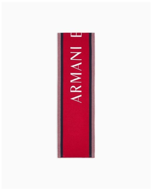 ARMANI EXCHANGE Red | Wool Wording Scrf for men