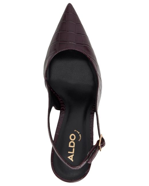 ALDO Brown Seralina Pointed-toe Slingback High Heels