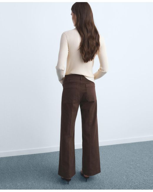 Mango Brown Pockets Wide Leg Jeans