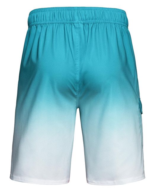 Rokka&Rolla Blue 9" No Liner Board Shorts Elastic Waist Quick Dry Swim Trunks for men