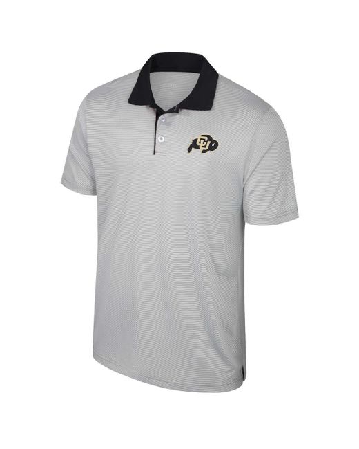 Colosseum Athletics Gray Colorado Buffaloes Tuck Striped Polo Shirt for men
