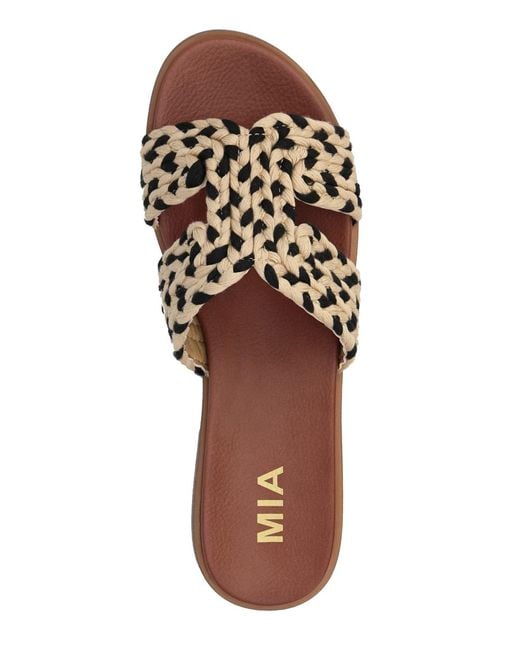 MIA Brown Poet Round Toe Flat Sandals