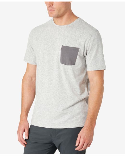 Kenneth Cole Contrast Pocket Short Sleeve T shirt in White for Men