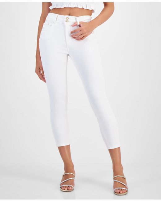Guess White Shape-up Skinny-leg Capri Denim Jeans