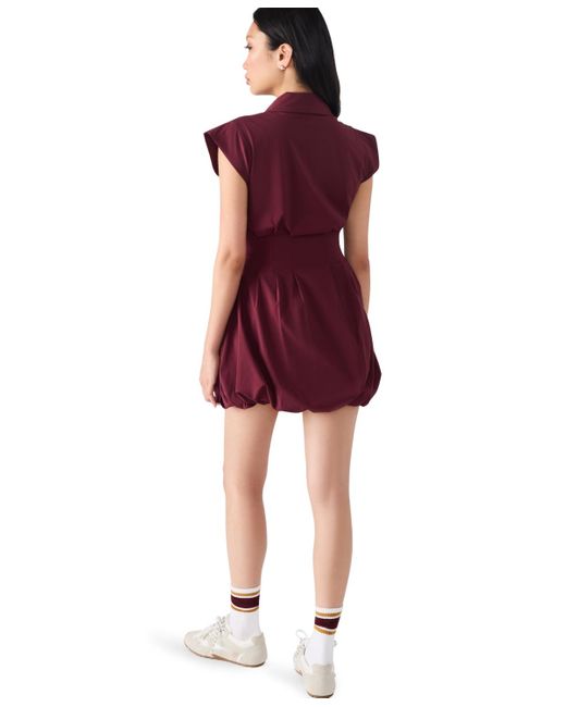 Steve Madden Red Dyanne Bubble-hem Mini Dress