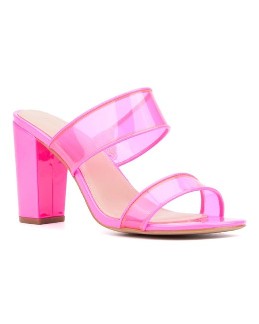 FASHION TO FIGURE Pink Berlynne Block Heel Sandal