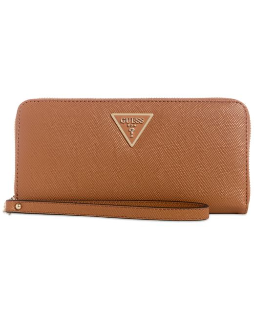 Guess Brown Laurel Large Zip Around Wallet