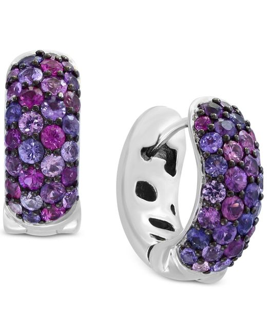 Effy Splash By Effy® Purple Sapphire Hoop Earrings (2-1/4 Ct. T.w.) In Sterling Silver
