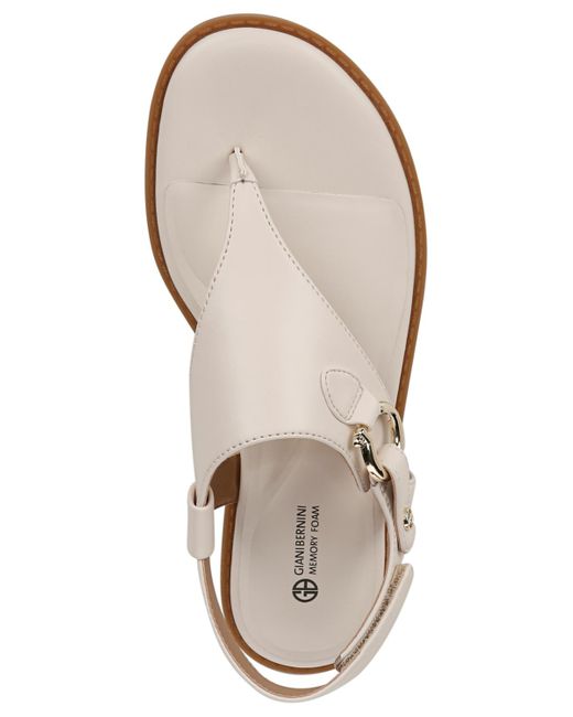 Giani Bernini White Nennie Memory Foam Thong Flat Sandals