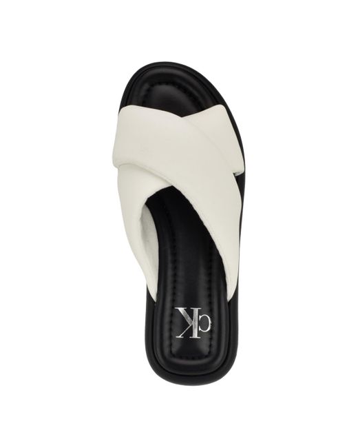 Calvin Klein Black Evey Criss-cross Slip-on Sandals