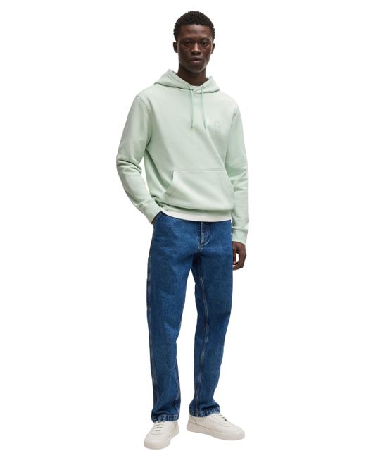 Boss Gray Boss By Regular-fit Cotton Terry Logo Patch Hoodie for men