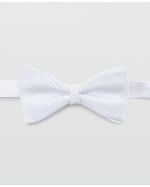 Mango White Cannes Structured Slim Bow Tie for men
