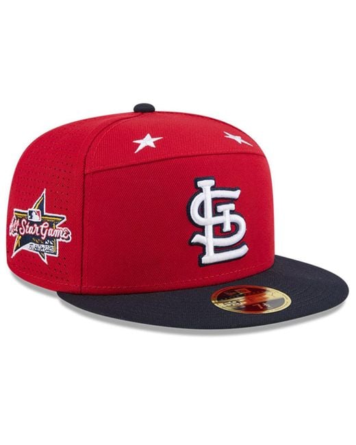 KTZ Red/navy St. Louis Cardinals 2025 Mlb All-star Game Side Patch 59fifty Fitted Hat for men