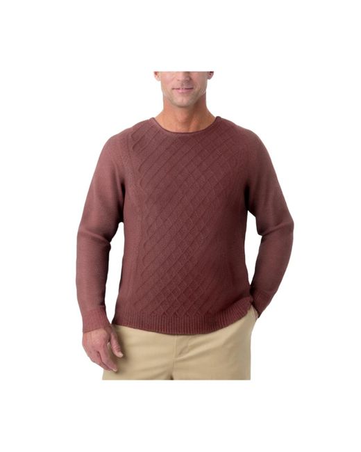Kingsize Men's Red Big Tall Soft Cable Knit Crewneck Sweater