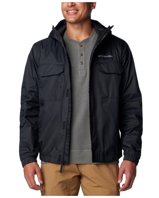 Columbia Lava Canyon Omni tech Full zip Hooded Rain Jacket in Black for Men Lyst