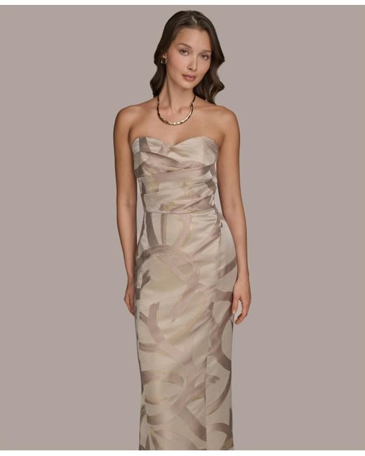 Donna Karan Natural Sweetheart Jacquard Gown