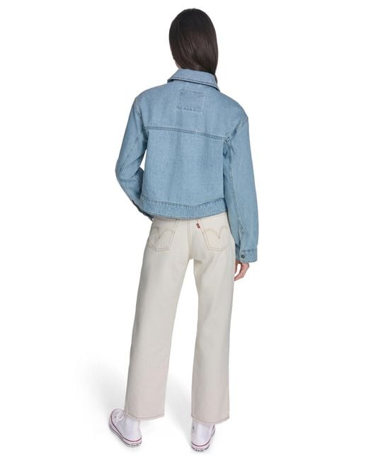 Levi's Blue Laydown Collar Button-front Coat