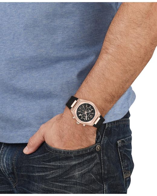 Ferragamo Salvatore Swiss Chronograph Tonneau Black Silicone Strap Watch 42mm for men