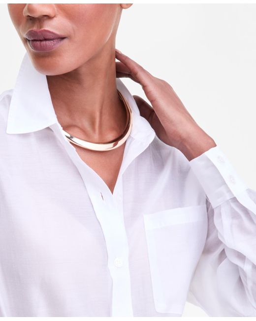 INC International Concepts White Sash-tie Tunic Shirt