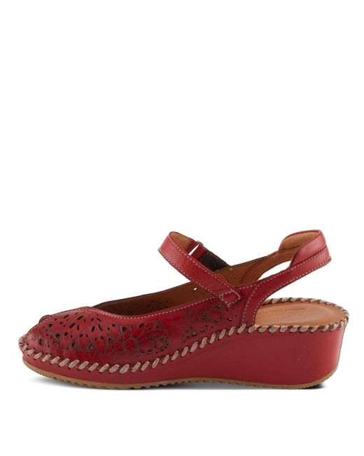 Spring Step Red Santonio Wedges
