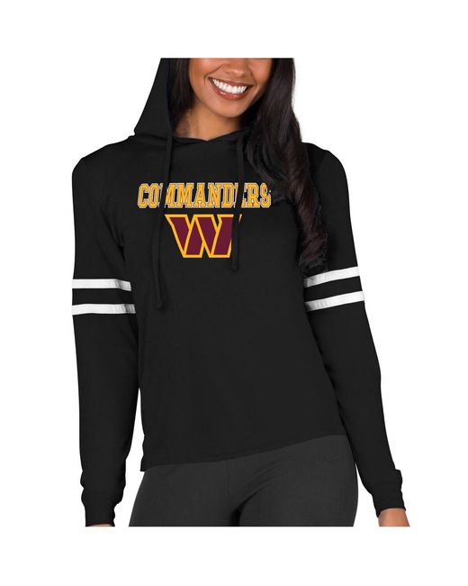 Concepts Sport Black Washington Commanders Marathon Lightweight Lounge Pullover Hoodie