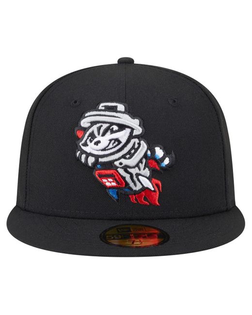 KTZ Black Â Rocket City Trash Pandas Authentic Collection 59fifty Hat for men