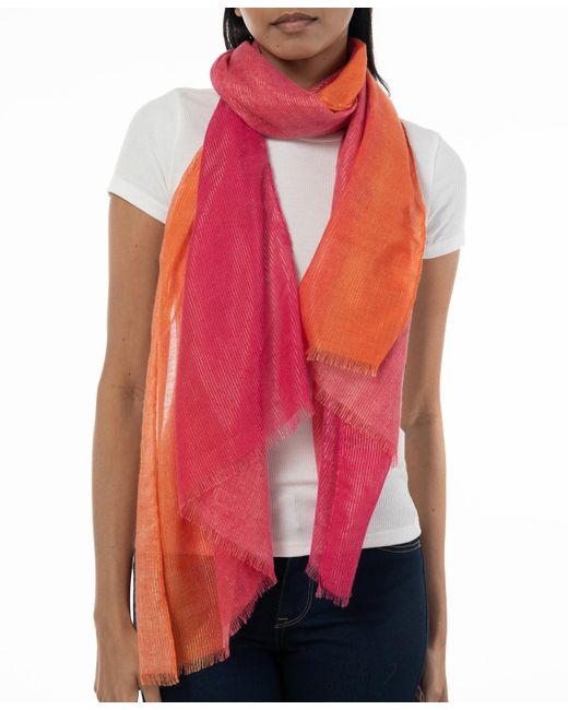 INC International Concepts Red Ombre Metallic Scarf