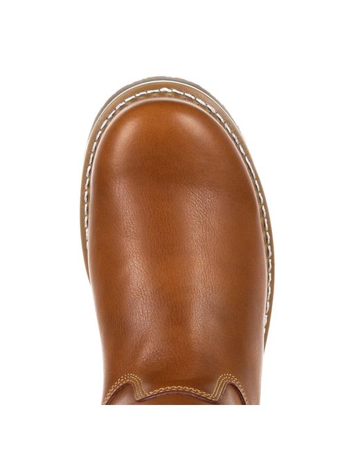 Georgia Boot Brown Amp Lt Wedge Pull On Work Boot for men