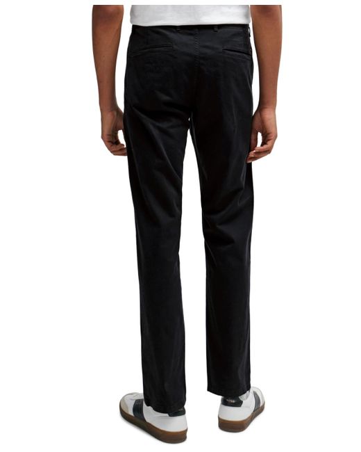 Boss Black Boss By Stretch-cotton Satin Slim-fit Chinos Pants for men