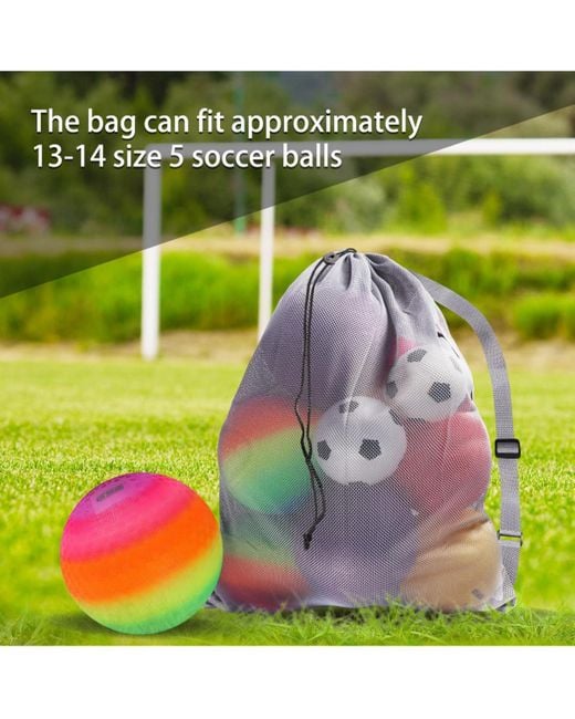 Gse Games & Sports Expert Gray 30" X 40" Extra-large Mesh Sports Ball Drawstring Bag
