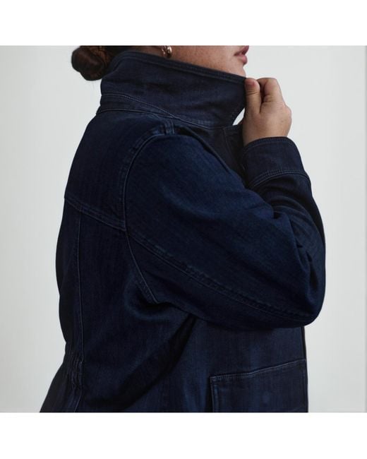 UNIVERSAL STANDARD Blue Plus Size Denim Utility Jacket