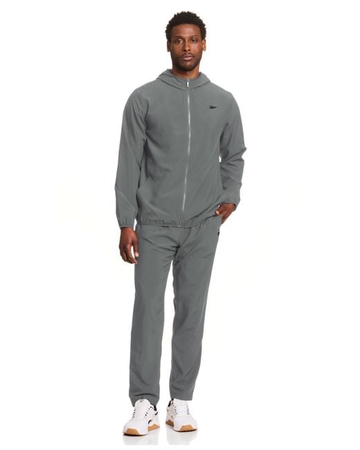 Reebok Gray Woven Logo Jacket for men