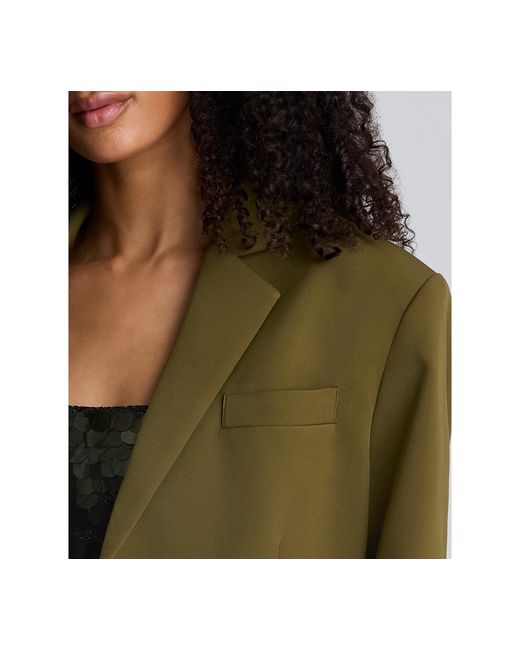 Kenneth Cole Green Luxe Stretch Twill Three-button Boyfriend Blazer