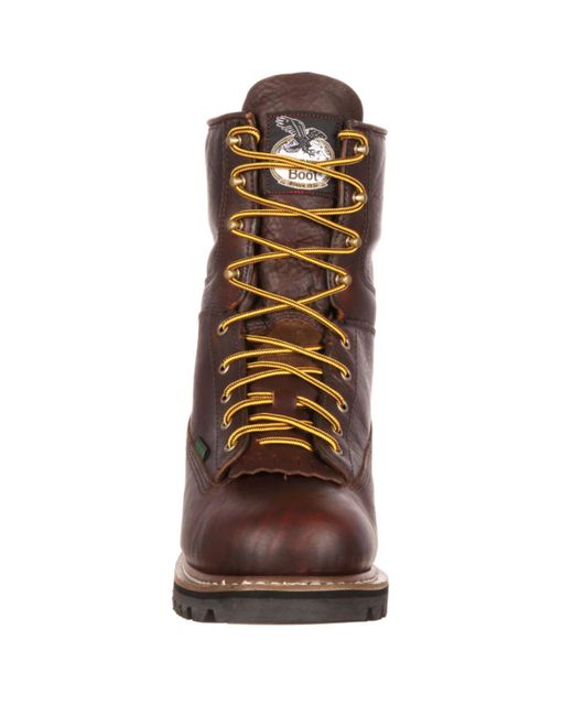 Georgia Boot Brown Waterproof Lace-to-toe Work Boot for men