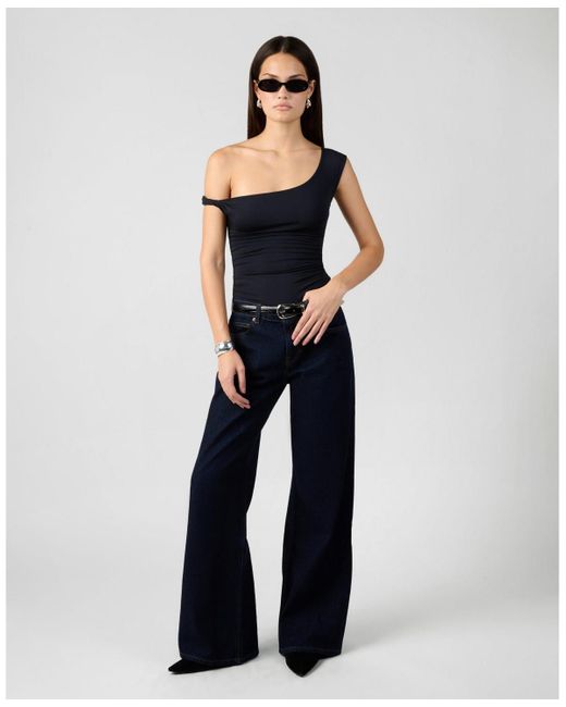 WeWoreWhat Blue Twisted Off The Shoulder Top