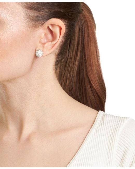 Macy's White Crystal Sphere Reversible Stud Earrings