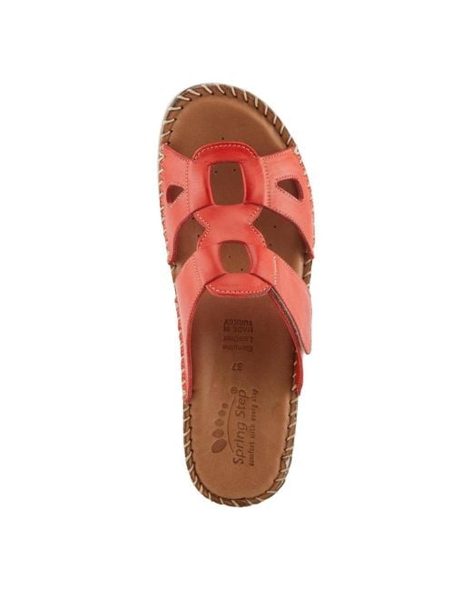 Spring Step Red Montera Leather Slide