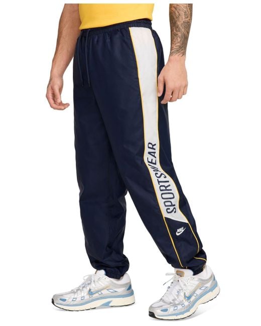 Nike Blue Club Drawstring Woven Side Stripe jogger Pants for men