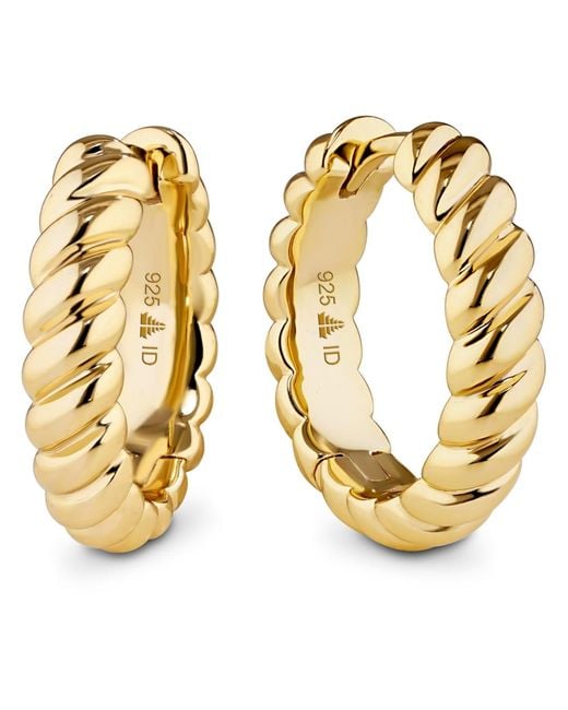 DEVATA Metallic Rope Hoop Earrings