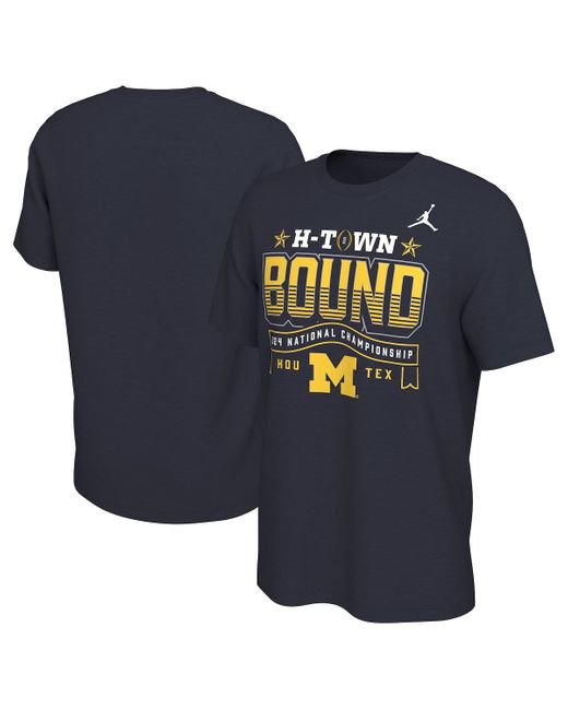 Nike Blue Michigan Wolverines College Football Playoff 2024 National Championship Game T-shirt for men