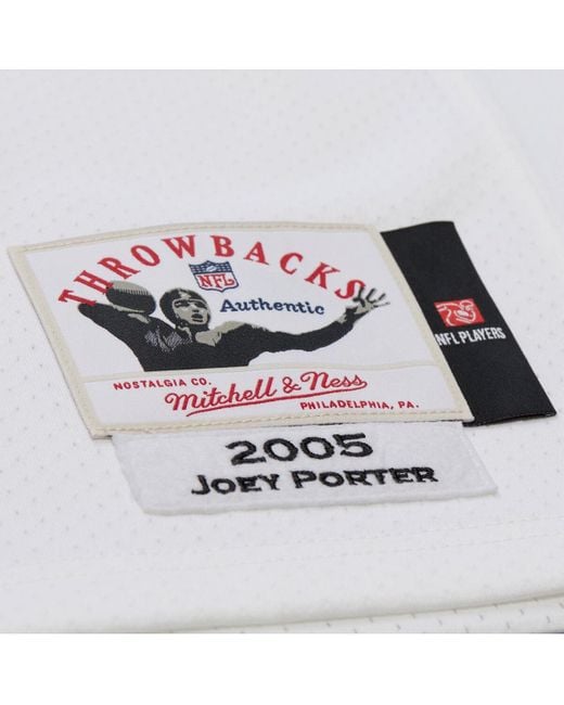 Mitchell & Ness White Â Joey Porter Pittsburgh Steelers 2005 Authentic Throwback Retired Player Jersey for men