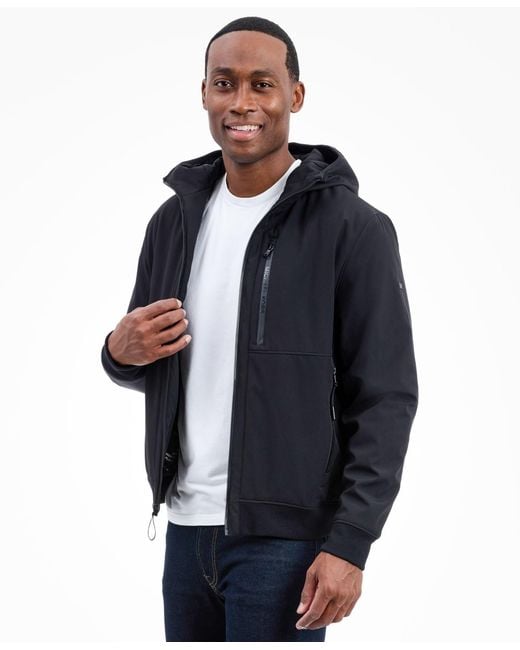 Michael Kors Blue Hooded Softshell Jacket for men